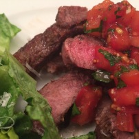 Rib Steak with Tomato Topping